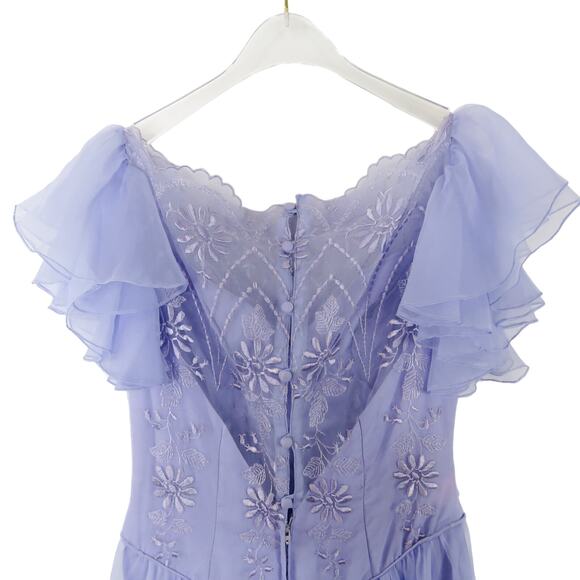 Eve of Milady 1980s Vintage Lavender Purple Union Made Bridesmaid Dress Gown 8 - Picture 3 of 7